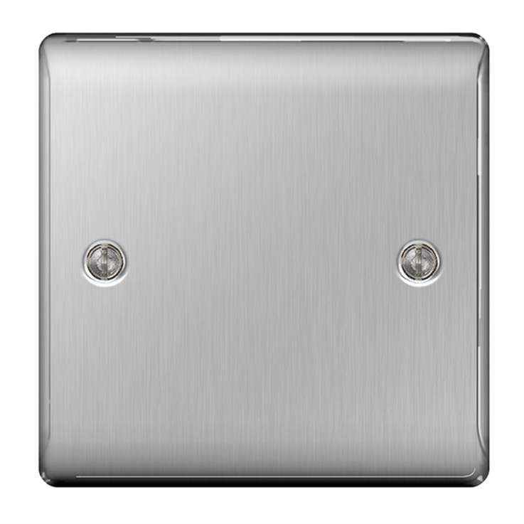 BG Blanking Plate 1G Brushed Steel